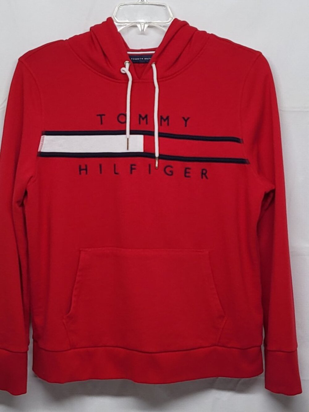 Tommy Hilfiger Womens Hoodie Fleece Size Large Pullover Embroidered Logo